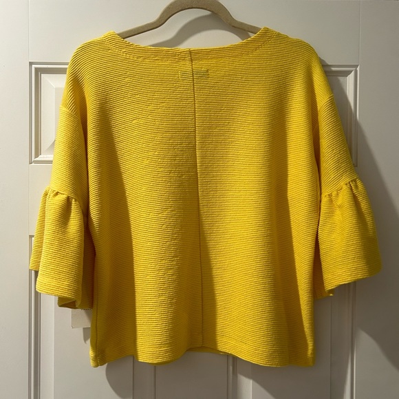 NWT Women’s Yellow Free Assembly Ribbed Ottoman Top Size Medium - Picture 2 of 5